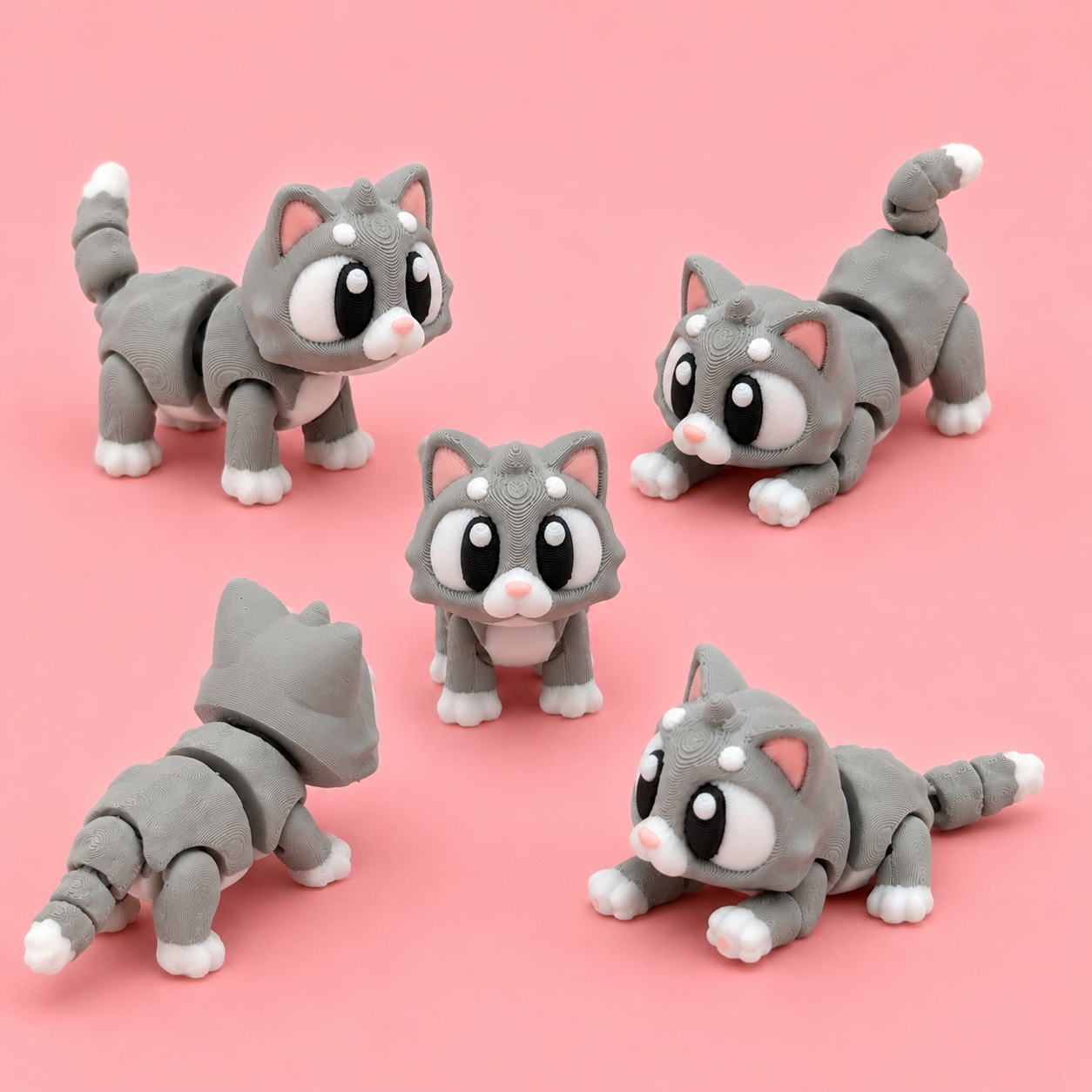 Mini Flexi Gato | Llavero articulado 3D