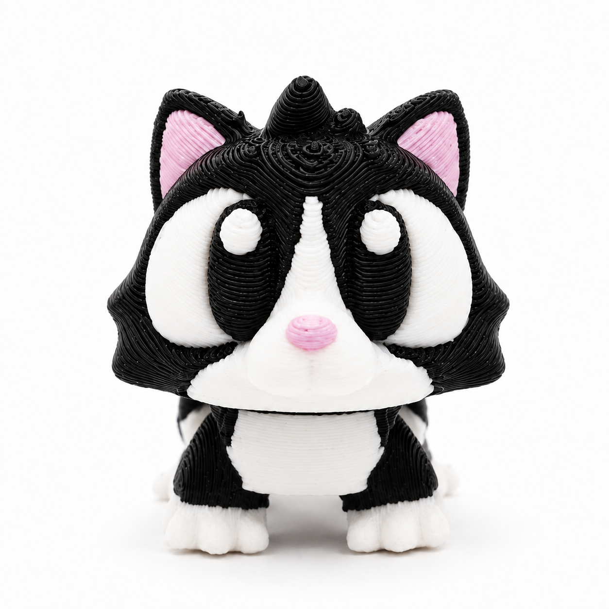 Mini Flexi Gato Tuxedo | Llavero articulado 3D
