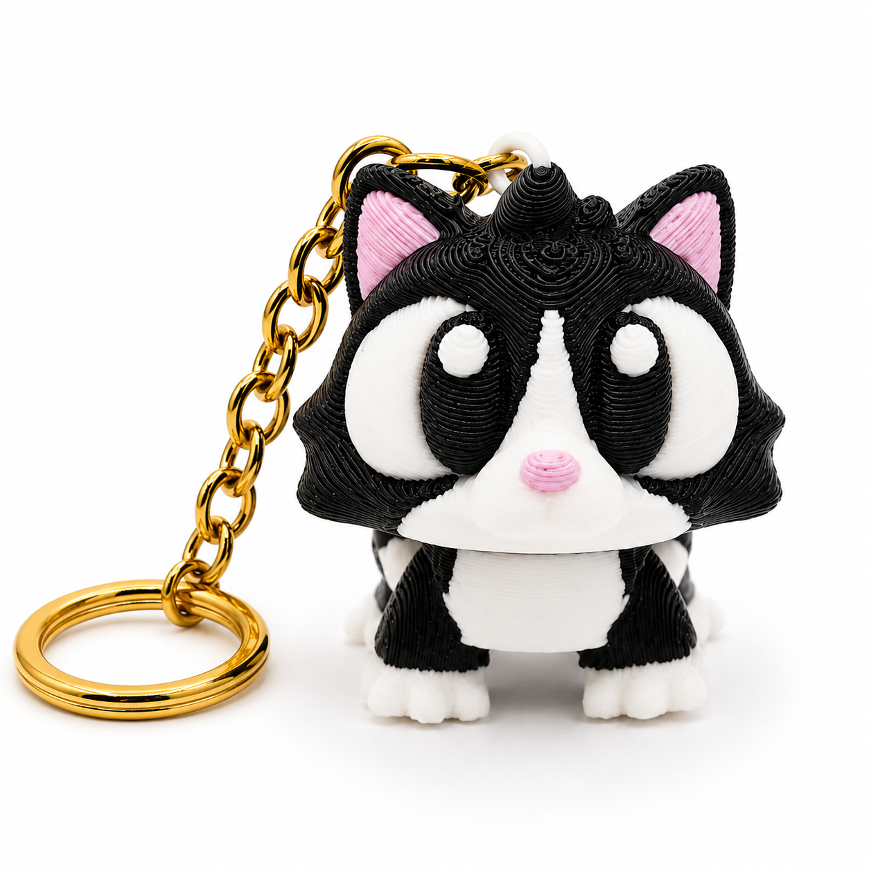Mini Flexi Gato Tuxedo | Llavero articulado 3D