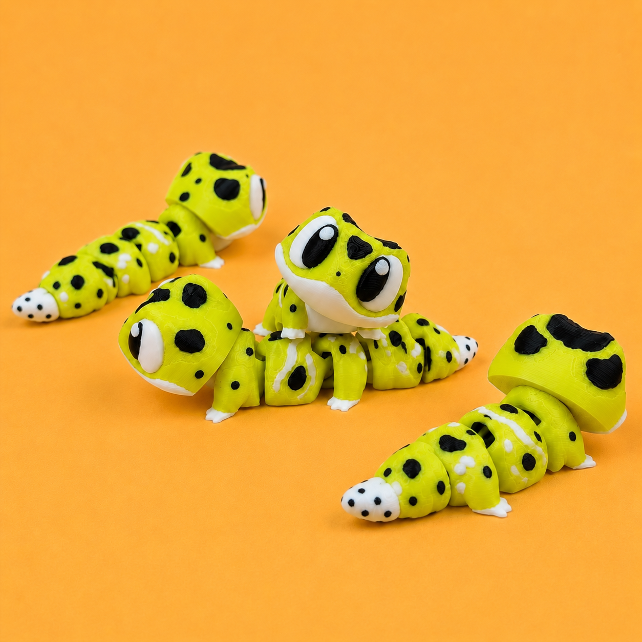 Mini Flexi Gecko Amarillo | Llavero articulado 3D