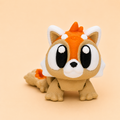 Mini Flexi Panda Rojo | Llavero articulado 3D