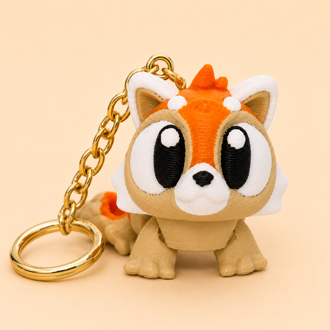 Mini Flexi Panda Rojo | Llavero articulado 3D